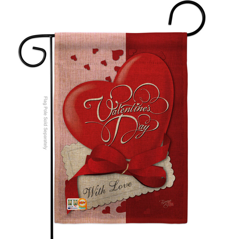 2 côtés 18,5 x 13 po avec en toile jutes love impressions drapeau de jardin