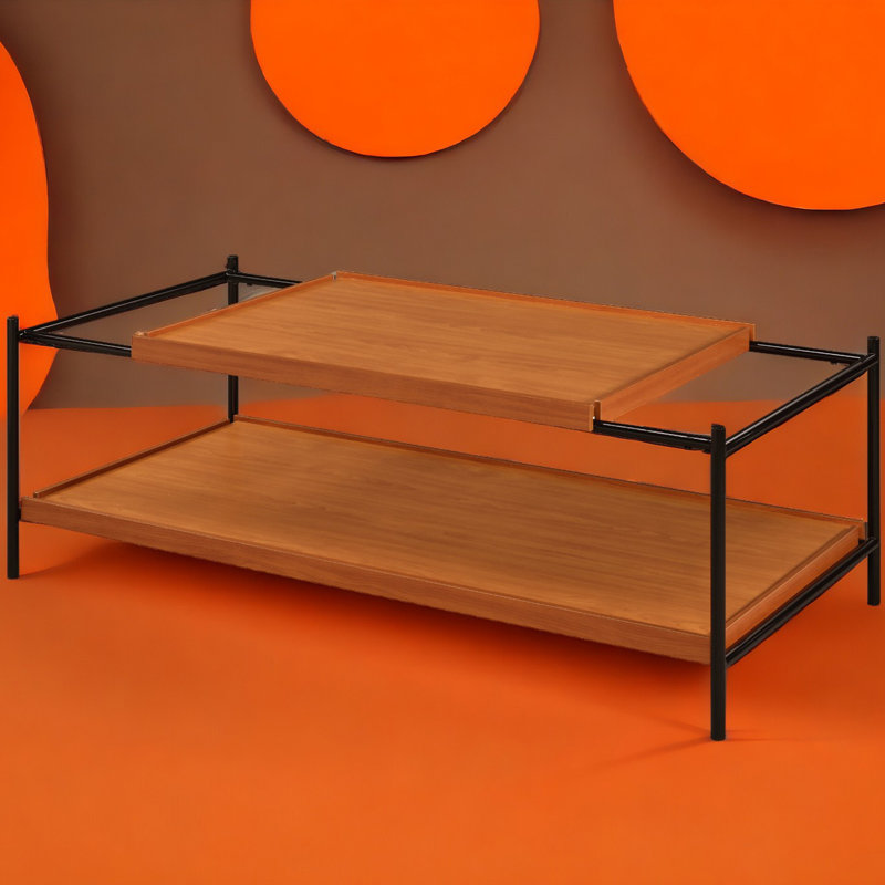 Table basse 2 tablettes Honey Oak