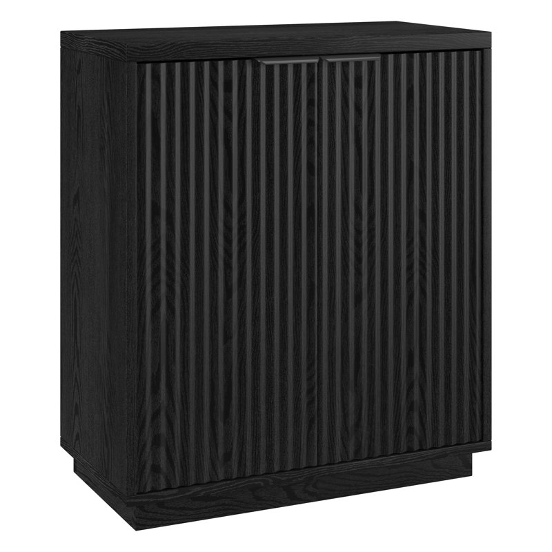 Alasha 28" Wide Rectangular Fluted Accent Cabinet, Black