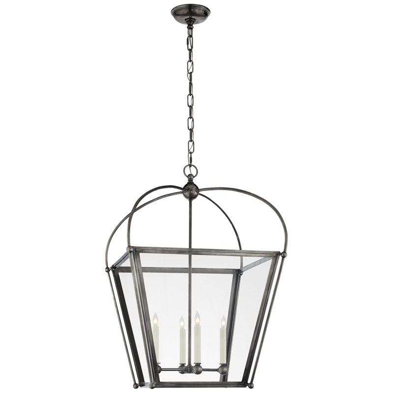 Chapman & Myers Riverside Small Square Lantern, Bronze, 31" H x 21" W x 21" D