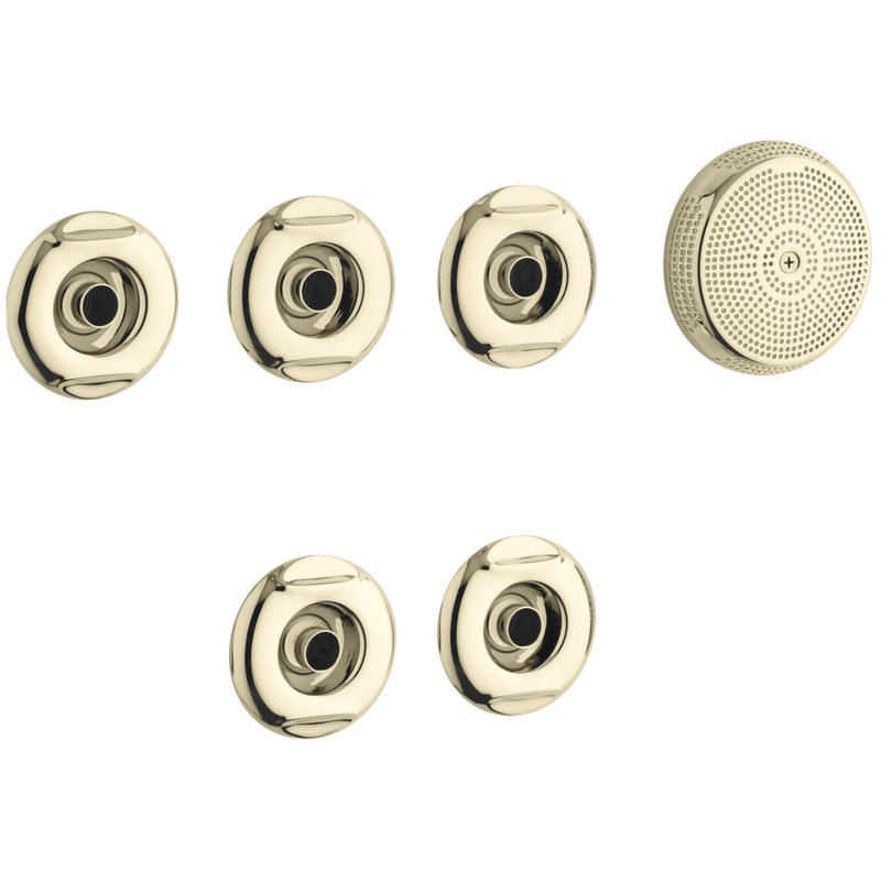 Flexjet Whirlpool Trim Kit with Five Jets, Vibrant French Gold