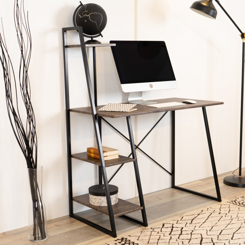 Blohm Writing Desk, Dark Oak, Black