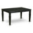 7 Piece Dining Set Consist of a Rectangle Dining Room Table with Butterfly Leaf and 6 Black Color Linen Fabric Upholstered Chairs, Black-1425032370-1425032371