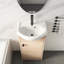 Armoire de salle de bain autoportante avec lavabo en chêne, tablettes réglables et lavabo en céramique