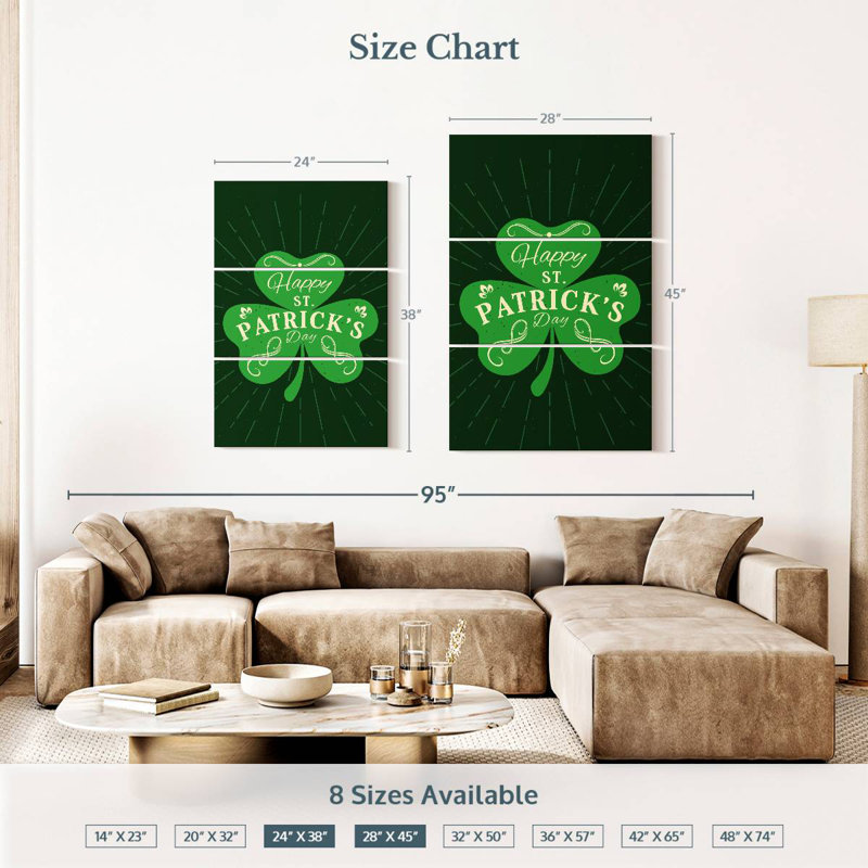 Lelend Happy St. Patrick's Day, H 38 po x l 24 po