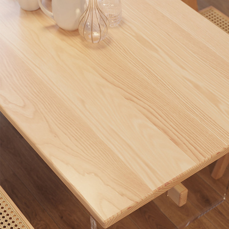 Rectangular suspended acrylic dining table set, 29.5"H x 94.4"L x 35.4"W