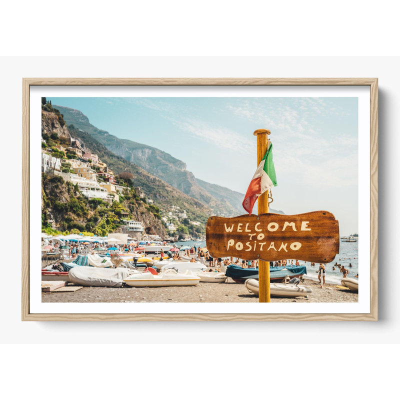 "Welcome To Positano", Bois naturel, Oui, 62 x 42