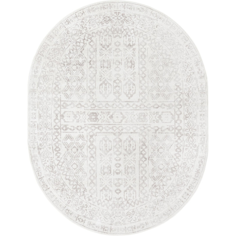 Micsunel Abstract Indoor Rug, Oval 8' x 10'