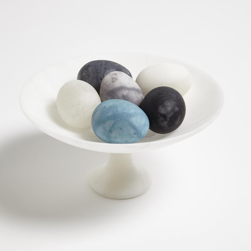 6 Piece Assorted Alabaster Egg Set