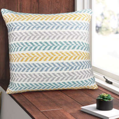Hand-Woven Chevron Cotton Throw Pillow