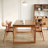 Burlywood Rectangular Solid Wood Dining Table-280977349