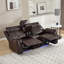 Canapé inclinable électrique moderne de 192 cm de large avec bande lumineuse DEL et console centrale-1772845480