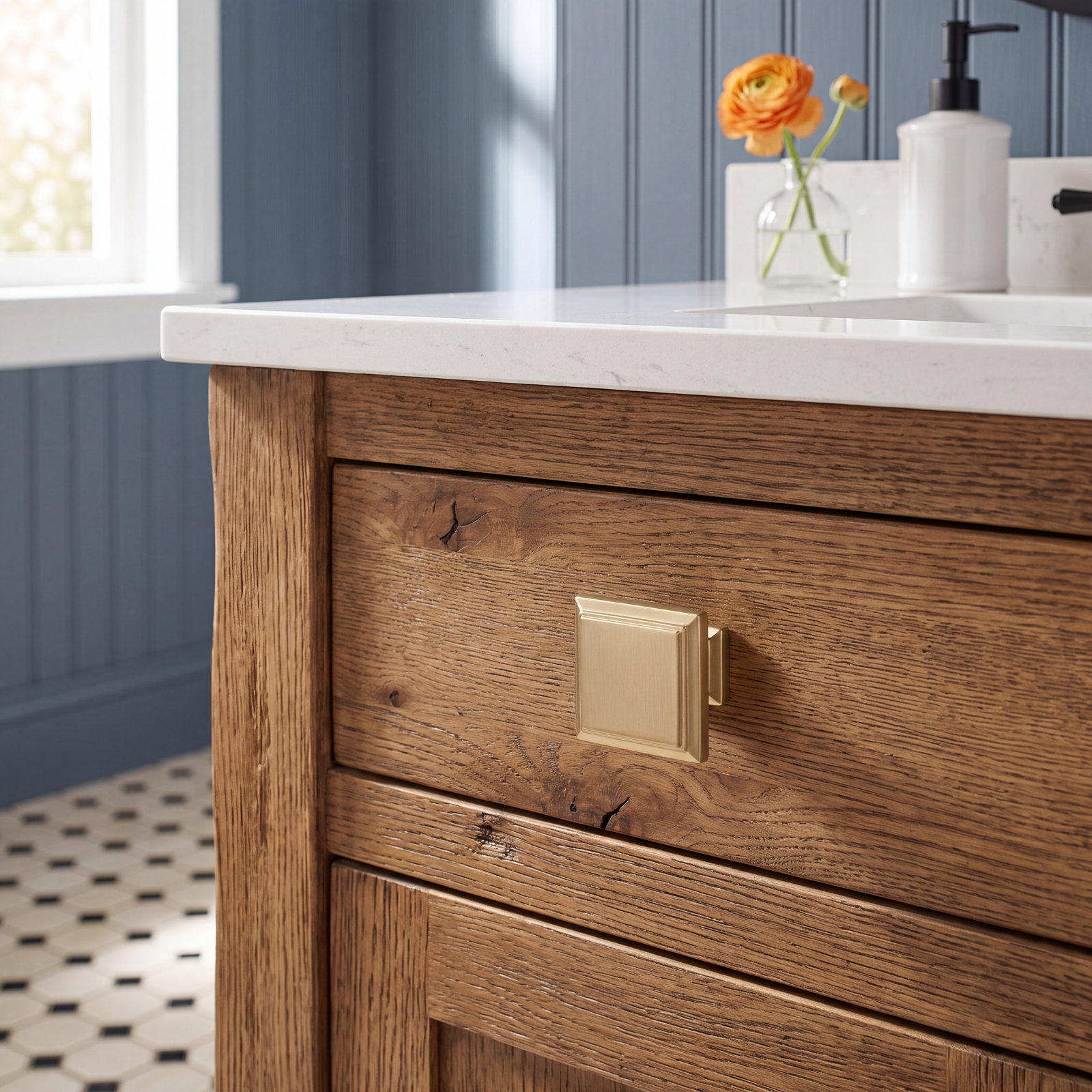 Appoint Square Cabinet Knob, Golden Champagne