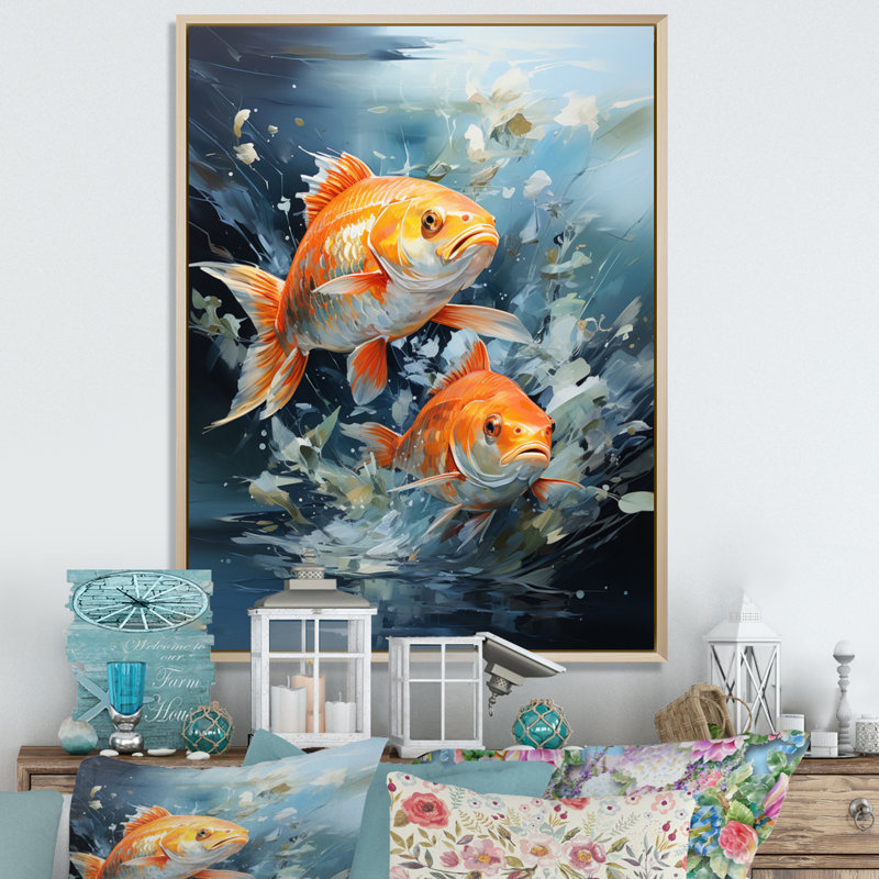 " Fishing Carp Collage II ", 44" H x 34" W x 1.5" D, Natural Floater Framed