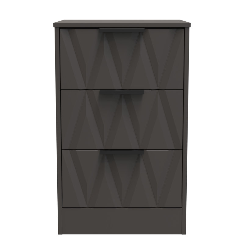 Las Vegas 45 cm W Bedside Table, Graphite Black
