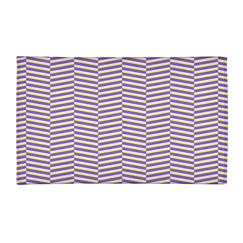 Tapis à rayures en mauve/blanc, Rectangle 3 pi x 5 pi