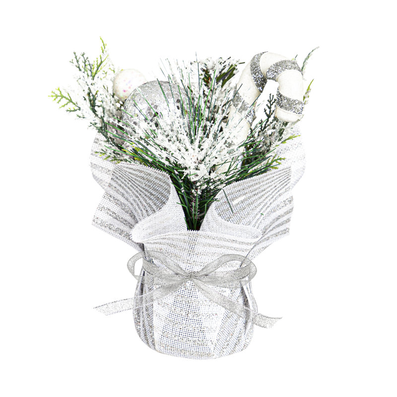 Arrangement floral mixte en pot