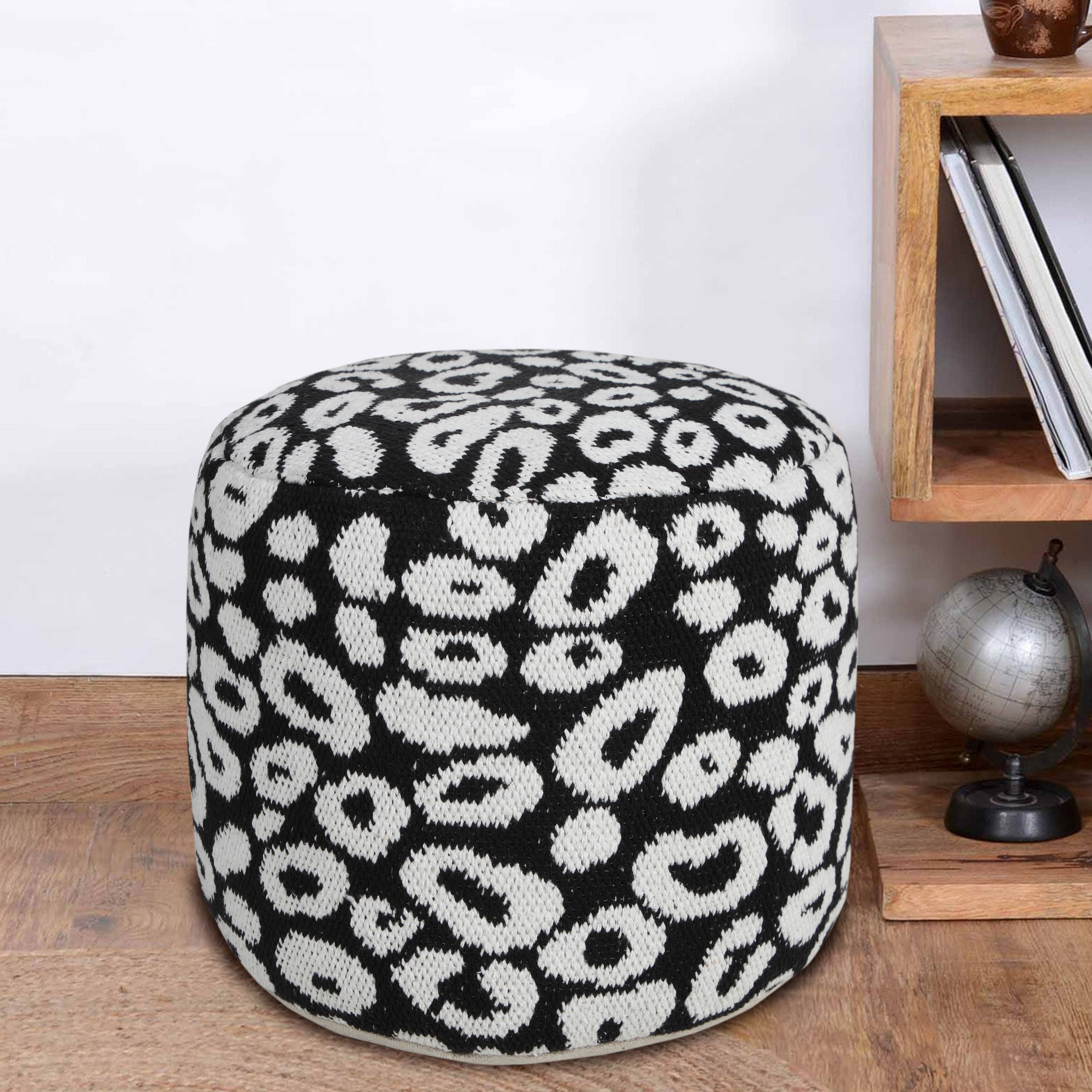 Leopard Pouf Ottoman, Brown Pouf Ottoman, Animal Print, Animal Print Decor,  Animal Print Pouf Ottoman, Removable Pouf Cover 