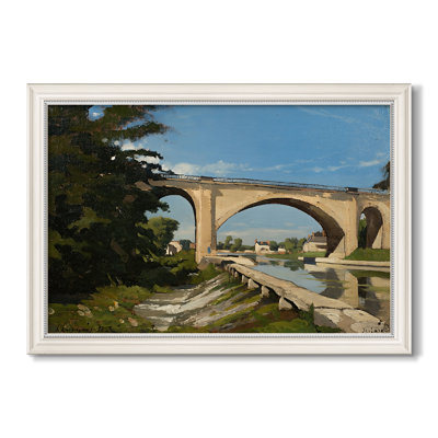 Le pont de chemin de fer à Briare, 1888 - Henri Harpignies - Toile encadrée sur mesure