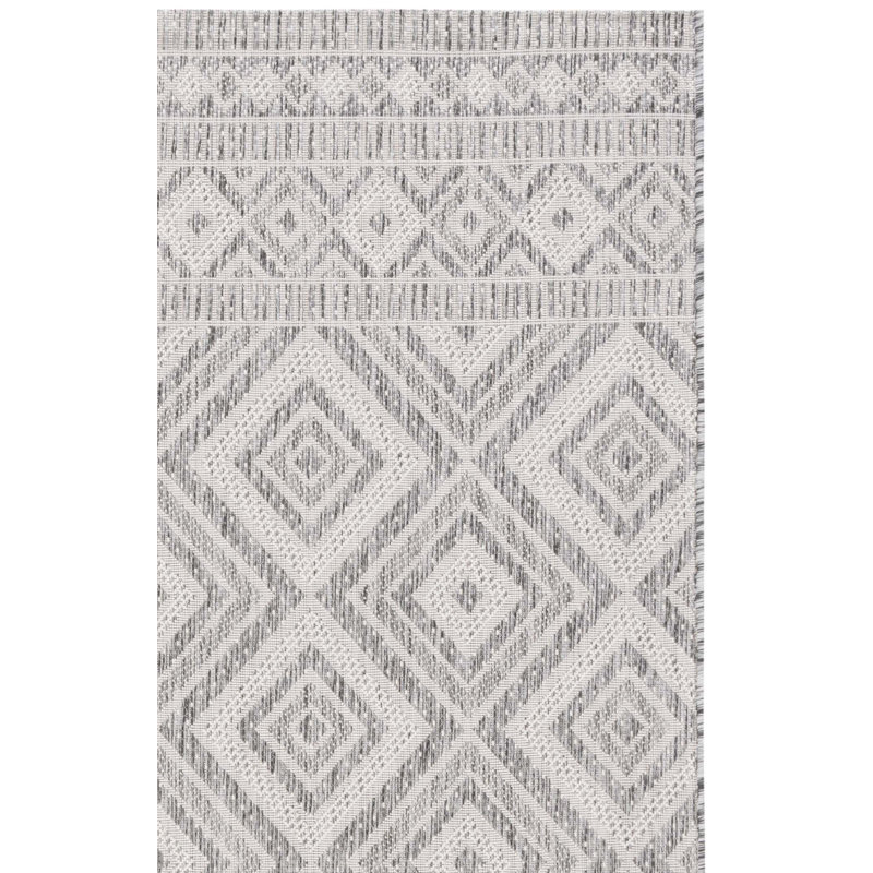 Tapis d'intérieur / extérieur à motif géométrique Courtyard Performance, Rectangle 9 pi x 12 pi