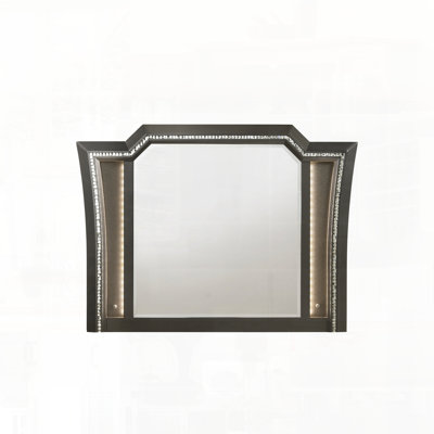 Miroir à finition gris métallique avec éclairage à DEL intégré