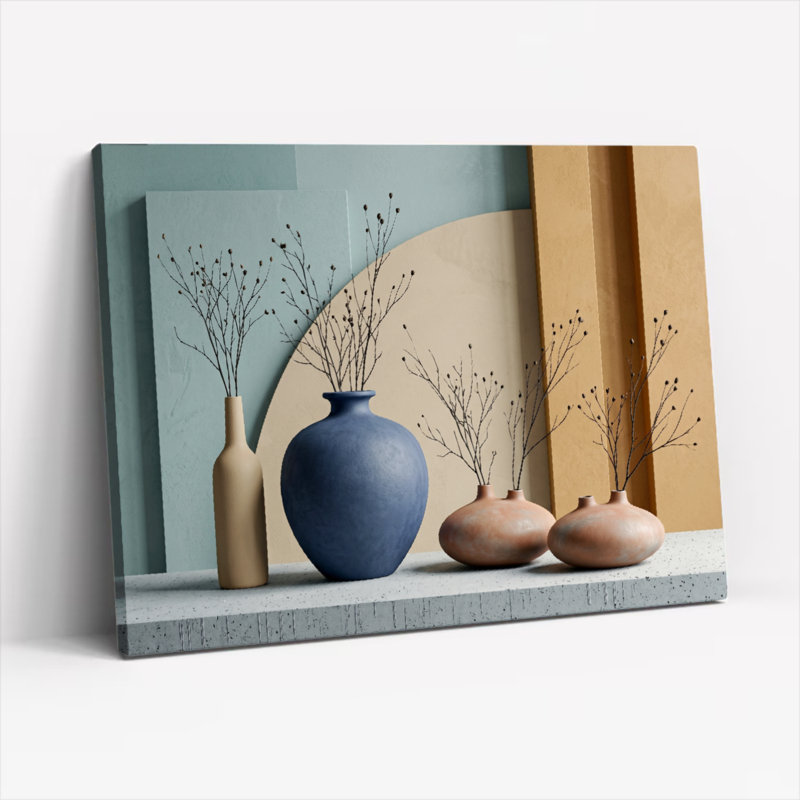 "Minimalist Vase", reproduction d'art sur toile, ensemble de 1, Toile tendue, H 24 po x l 36 po