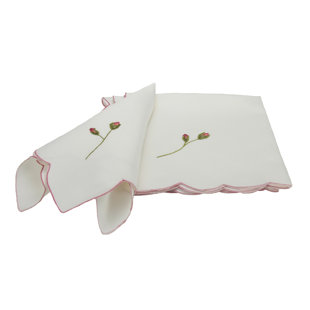 Rose Bud Embroidered Napkin (Set of 4)