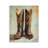 Cowboy Boots over Abstract Pattern Wall Plaque, design by Petal Prints Design