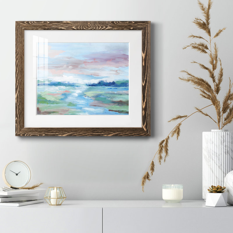 Field of Dreams - Peinture encadrée, Encadré de bois de noyer, H 20 po x l 17 po x P 1,5 po