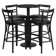 Naro 24'' Round Laminate Table Set with Round Base and 4 Ladder Back Metal Barstools