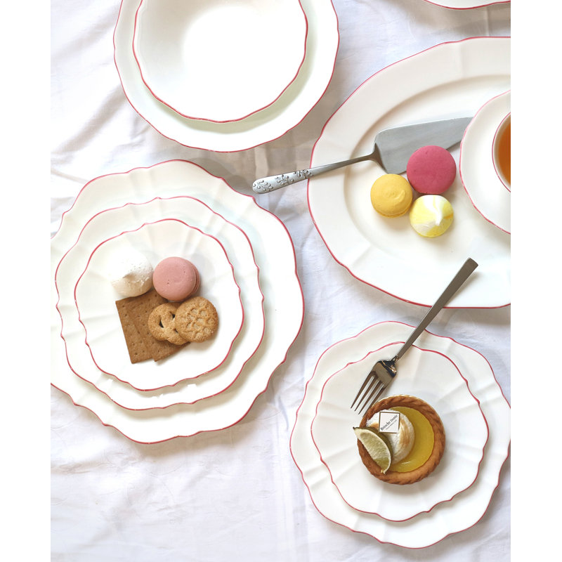 Amelie Bone China Dining Bowl, Roseate/White