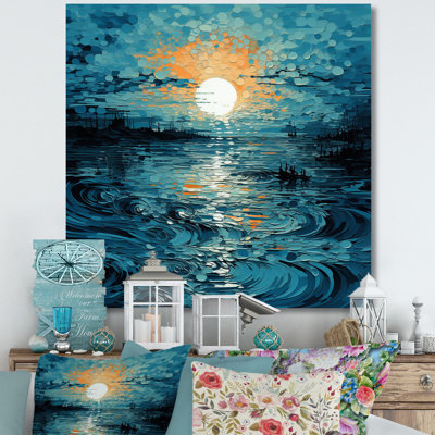 " Minimalism Lake Paint Sunset "