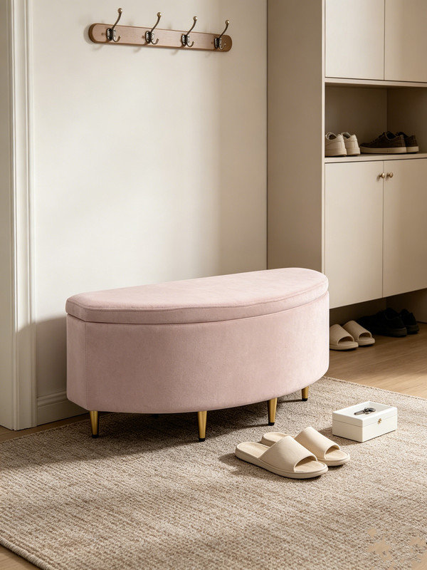 Velvet Storage Bench