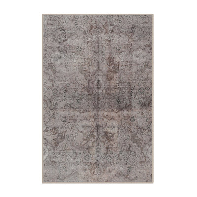 Tapis floral gris