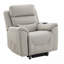 Fauteuil inclinable électrique en cuir synthétique gris clair chauffant et chauffant