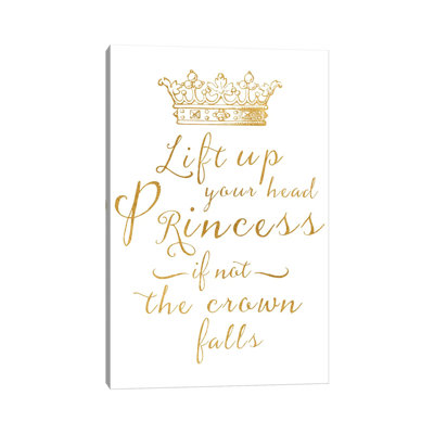 Lift Your Head Princess Crown Gold 1 Piece Wall Art on Canvas