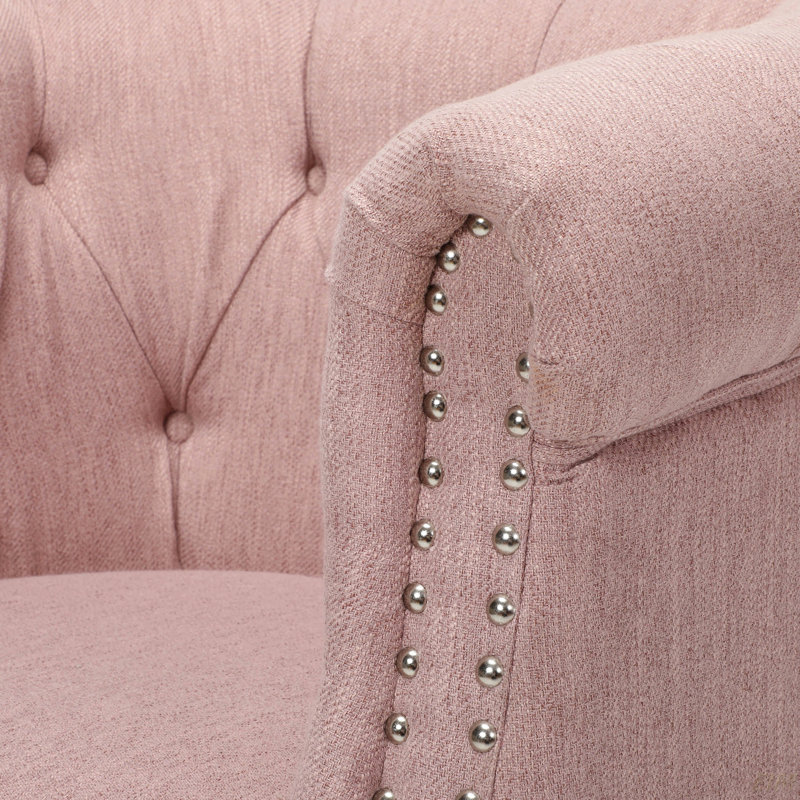 Chaise avec repose-pieds, chaise contemporaine moderne avec repose-pieds (Chaise), Rosé