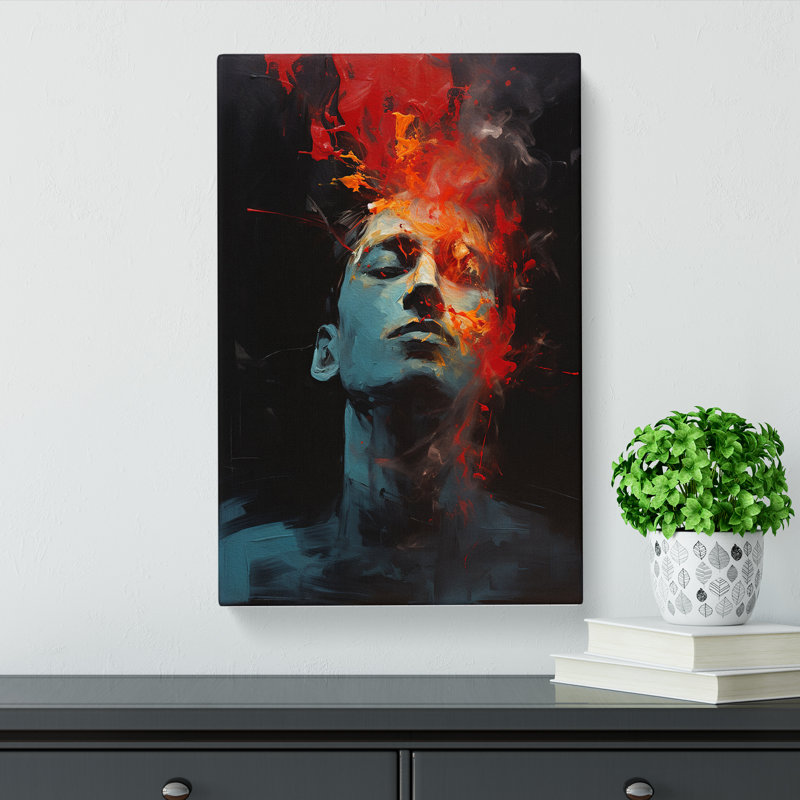Male Gestural Art - Wrapped Canvas, 60cm H x 40cm W x 3cm D