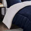 Bleu marine + édredon - Grand, duvet, duvet synthétique, 2 taies décoratives et 1 coussin décoratif-129761608-129761600