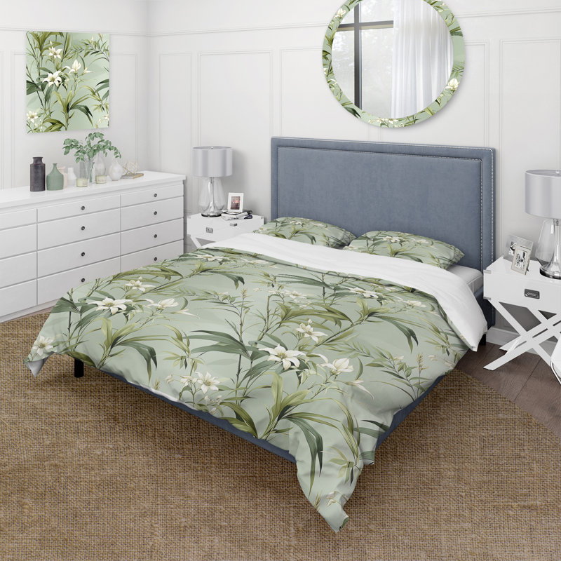 Ensemble de housse de couette à motif tropical Fusion, Housse de couette simple + 1 taie décorative stan