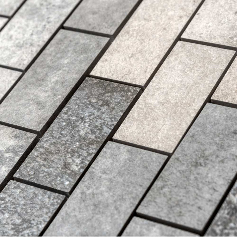 The Wilds 2" x 4" Porcelain Mosaic Tile, Silver