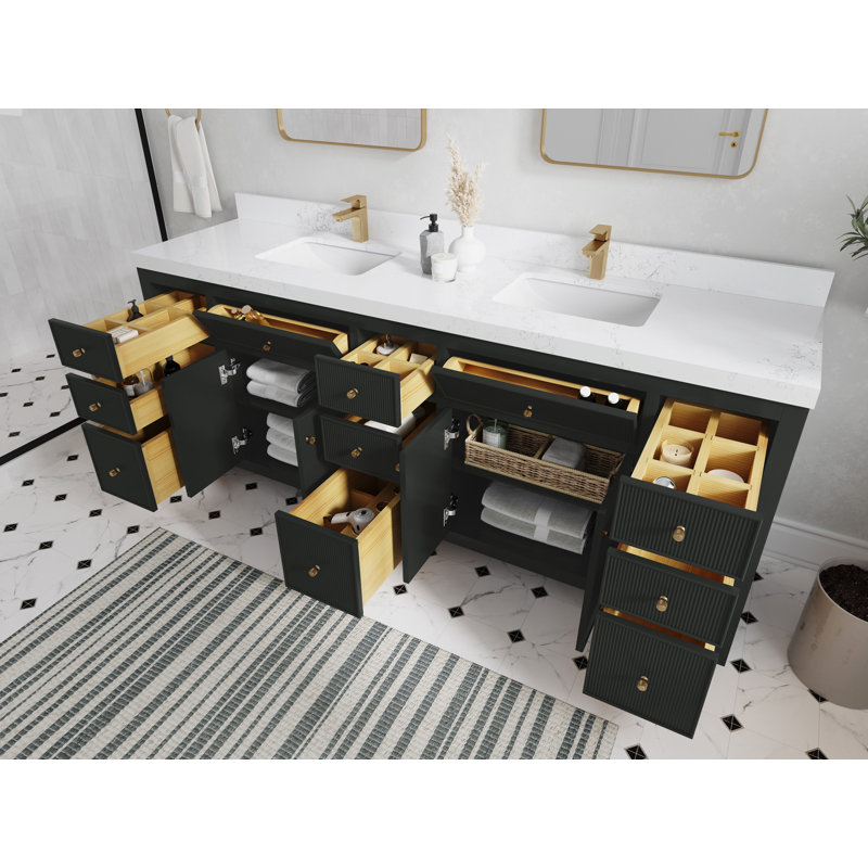 Sonoma X P 22 po De salle de bain double Quartz,  Or Calacatta