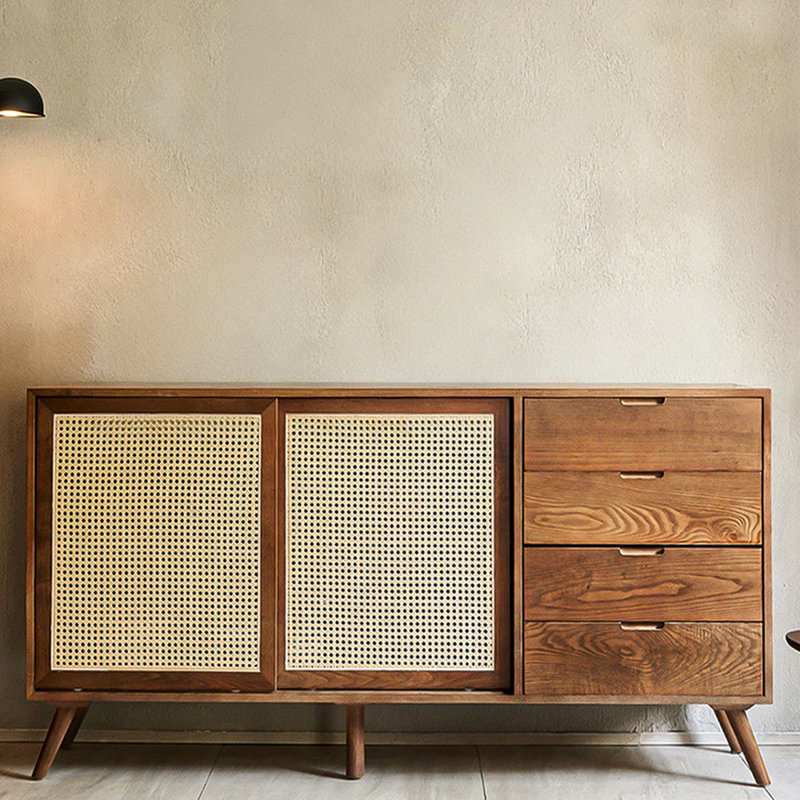 Modern Brown Solid Wood Sideboard
