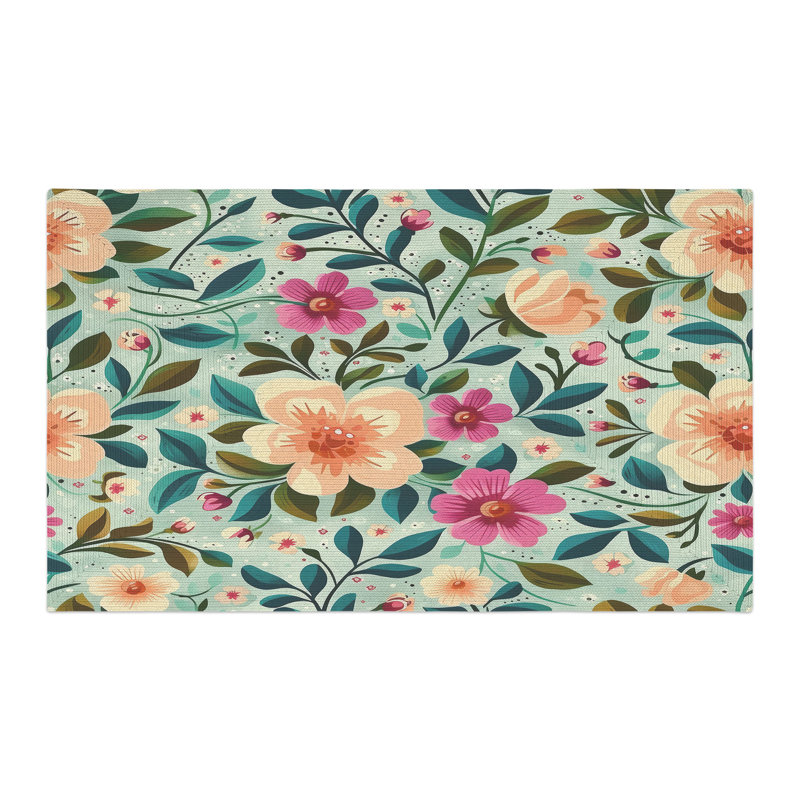 Tapis tressé Fresh Petals & Blooms, Rectangulaire 3 pi x 5 pi