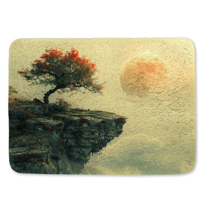 Whimsical Tree Bath Mat Fantasy Bathroom Decor Isolated Cliff