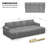 Rafael U Shaped Sofa Set Convertible Large Pull out Sofa Bed Livingroom Sleeper Modular Sectional Couch With Storage Ottoman-101956712