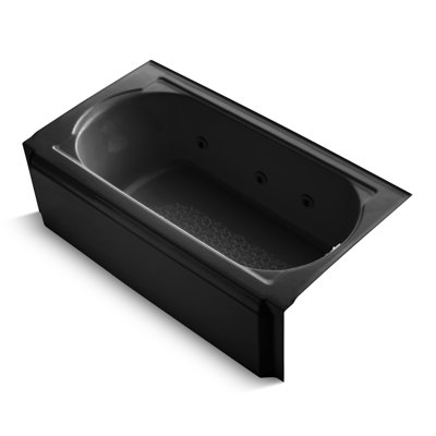 Memoirs 60" x 33.75" Alcove Whirpool Cast Iron Bathtub with Heater