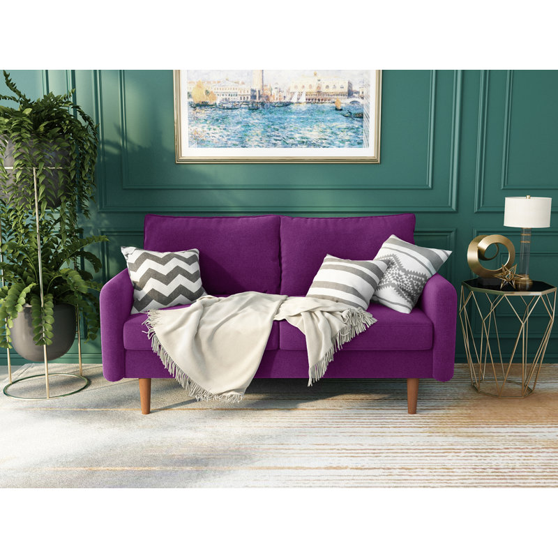 Morrone 57.8'' Velvet Loveseat, Eggplant Velvet