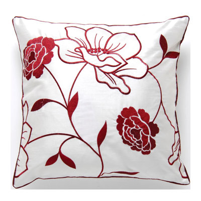 Chloe Cushion Cover in White / Red