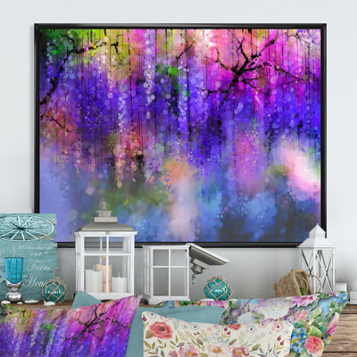 Printemps fleur mauve et violette de Wisteria - reproduction sur toile flottante